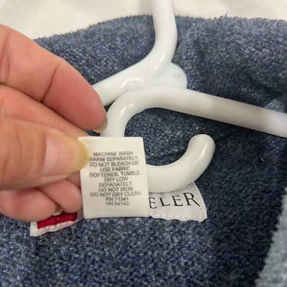 LL. Bean traveler blue  buttons front jacket size M regular - Picture 5 of 9